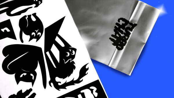 Pochette 7 stickers vinyle noir "Turbo chat" – Image 2