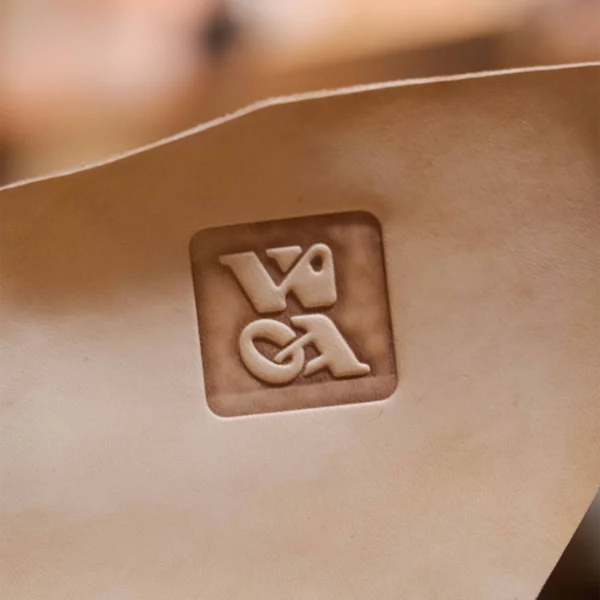 a close up of a leather object
